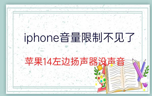 iphone音量限制不见了 苹果14左边扬声器没声音？